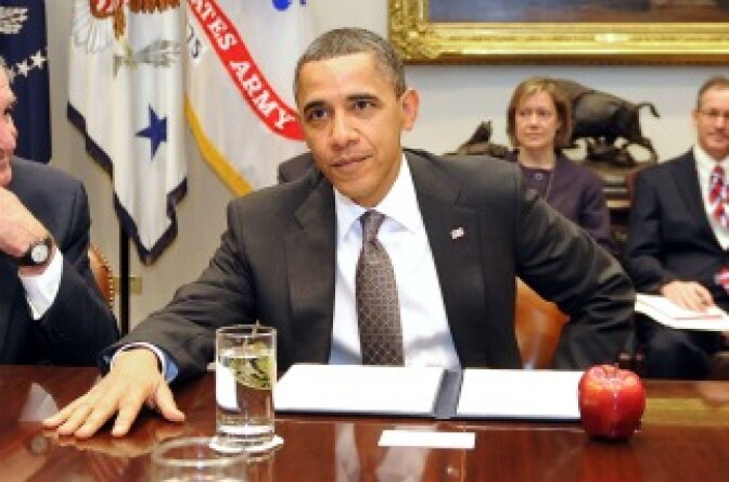 US President Barack Obama speaks during a meeting with a bicameral, bipartisan group of legislators to discuss the reauthorization of the Elementary and Secondary Education Act, also known as No Child Left Behind.
