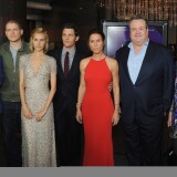 LOS ANGELES, CA - JANUARY 27:  (L-R) Director Erik Van Looy poses with actors Wentworth Miller, Isabel Lucas, James Marsden, Rhona Mitra, Eric Stonestreet and Kali Rocha at the screening of Open Road Films' "The Loft"  at Directors Guild Of America on January 27, 2015 in Los Angeles, California.  (Photo by Angela Weiss/Getty Images)