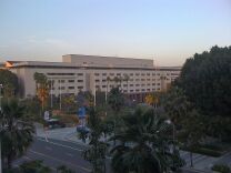 Kenneth Hahn Hall of Administration, formerly Los Angeles County Hall of Administration (seen from the Dorothy Chandler Pavilion).
