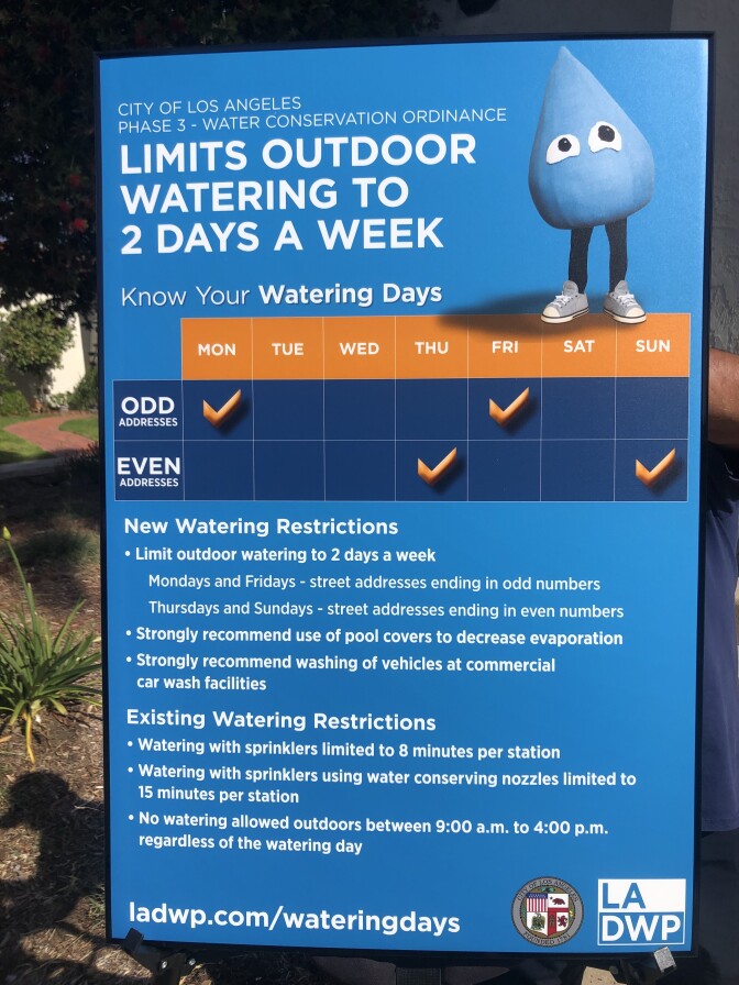 An image of a list of outdoor watering restrictions