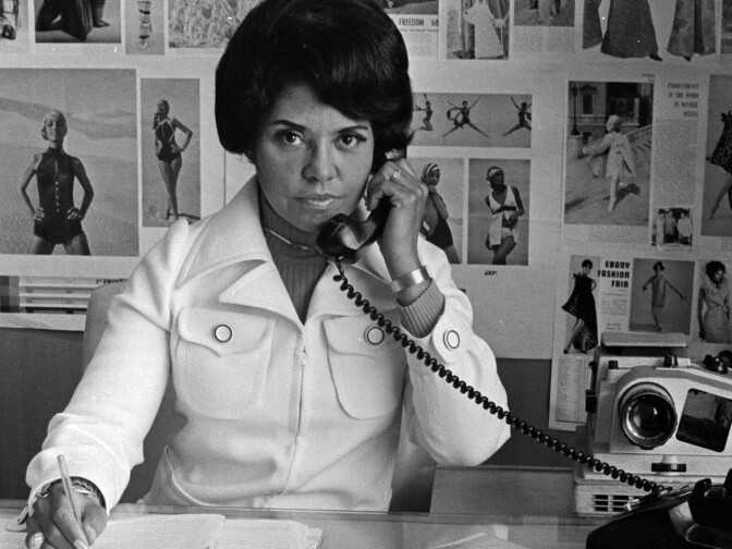 Eunice Johnson at work, 1970.