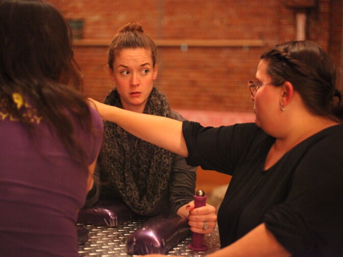 First timer Elizabeth Elson gets schooled on the basics.