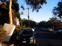 Matt the Mattress, pictured waiting to be picked up curbside in Silver Lake 