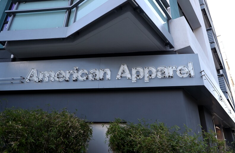 LOS ANGELES, CA - JANUARY 17:  A sign is posted on the exterior of an American Apparel retail store on January 17, 2017 in Los Angeles, California. American Apparel has begun laying off 2,400 workers at their factories in Southern California as the company preapres to shutter its 110 retail stores over the next few months. The American Apparel brand and a portion of the manufacturing equioment was sold in a bankruptcy court auction to Canadian clothier Gildan Activewear for $88 million.  (Photo by Justin Sullivan/Getty Images)