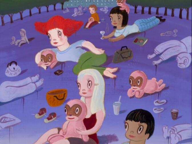 "Bryant Park (originally for The New Yorker)," 2011, Acrylic on canvas 24 x 18 in.