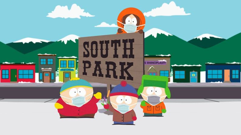 South Park cartoon characters in masks