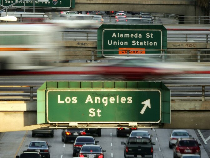 Rush hour traffic clogs the 101 freeway and overpasses on March 22, 2006 in Los Angeles, California. According to a recent report by the Environmental Protection Agency (EPA), Los Angeles ranks only behind New York with the dirtiest and most hazardous air to breathe. Although Angelinos breathe cleaner air than they did in the 1970's, they face a cancer risk that is about twice the national average.