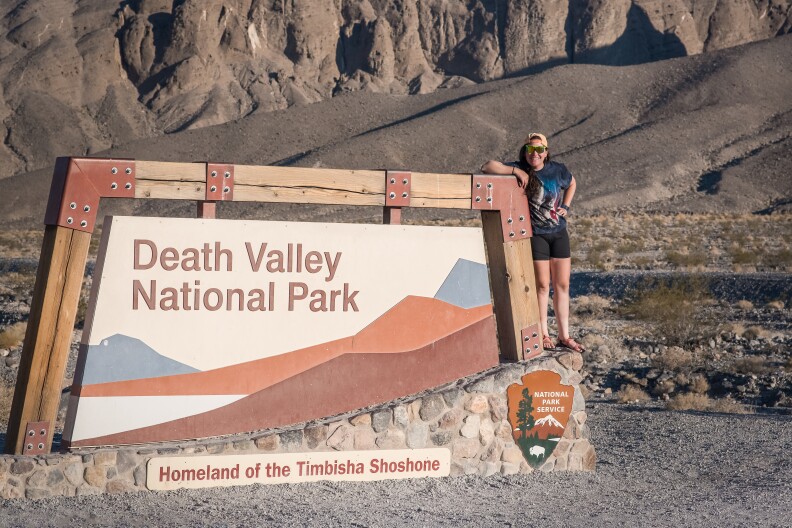 Marlee Dunbar around 6 a.m. shortly after entering California. The group was on the road by 4 a.m. in order to beat the days heat, which rose to 117 degrees. 