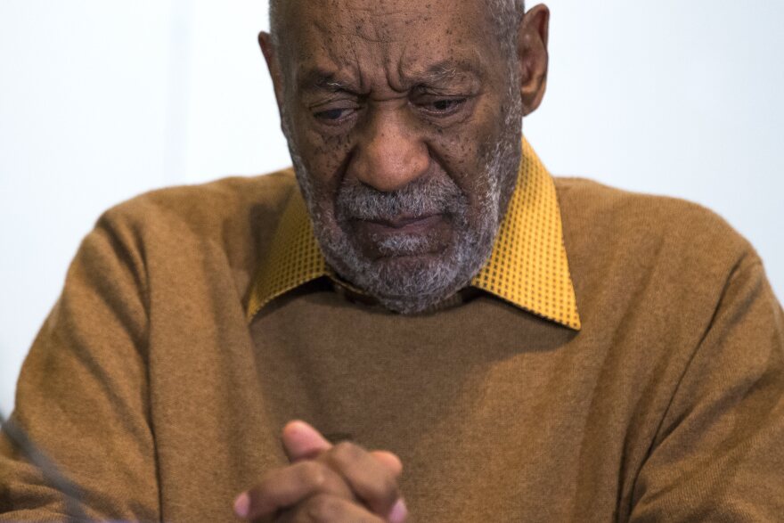 In this photo taken Nov. 6, 2014, entertainer Bill Cosby pauses during a news conference about the upcoming exhibit, Conversations: African and African-American Artworks in Dialogue, at the Smithsonian's National Museum of African Art in Washington. 