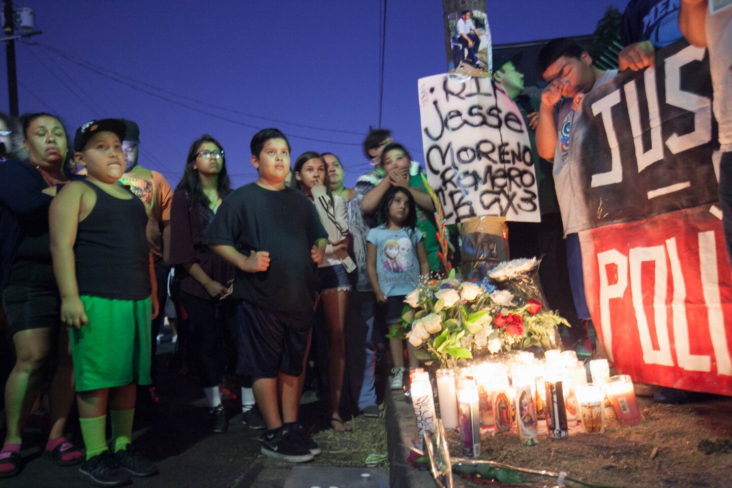 Vigil and protest for Jesse Romero in Boyle Heights, Calif. on Wednesday, Aug. 10, 2016.