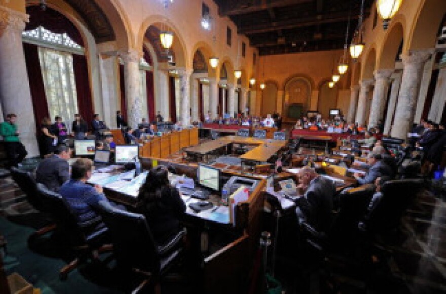 The Los Angeles City Council chambers.
