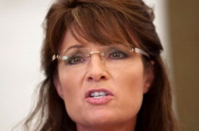 Sarah Palin speaks during a press conference with Franklin Graham. 