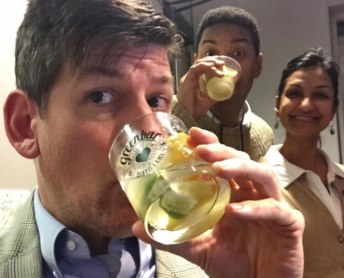 LEFT TO RIGHT: JOHN RABE, AUSTIN CROSS, LITTY MATHEW