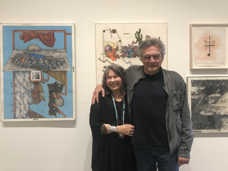 Jo Harvey and Terry Allen at his exhibition at L.A. Louver gallery in Venice.