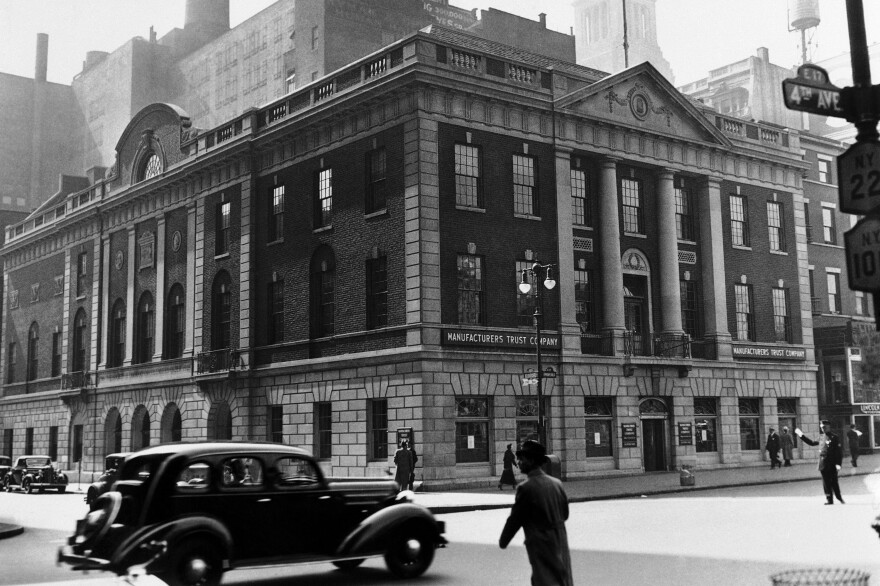 Seen here in 1935, the building that housed Manhattan's Democratic Party, known as Tammany Hall, still stands today.
