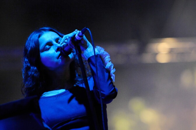 Singer Hope Sandoval of the band Mazzy Star performs during Day 1 of the 2012 Coachella Valley Music & Arts Festival held at the Empire Polo Club on April 13, 2012 in Indio, California.  