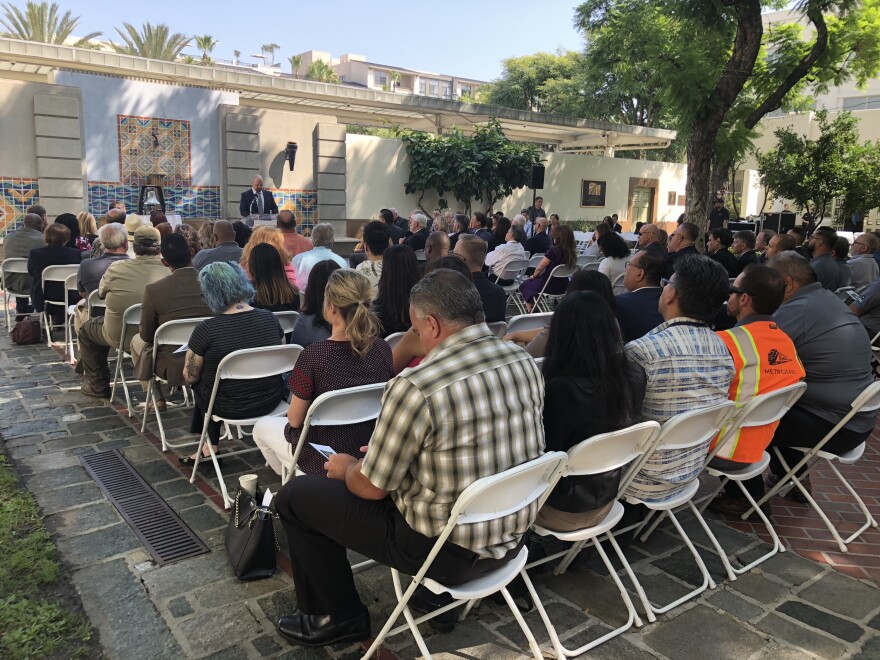 Officials and family members gather to remember the victims killed and injured in the Chatsworth train crash ten years ago.