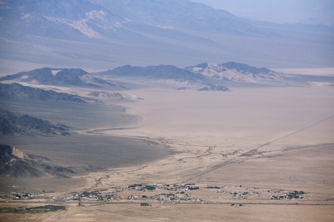 The Silurian Valley near Death Valley National Park and Baker, Calif. is where a company called Iberdola Renewables wants to build a 23-square-mile solar and wind project.