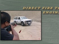 A still from a Los Angeles County Sheriff's Department training video. The clip discourages deputies from firing at moving vehicles in nearly any circumstance, stating that it is ineffective.