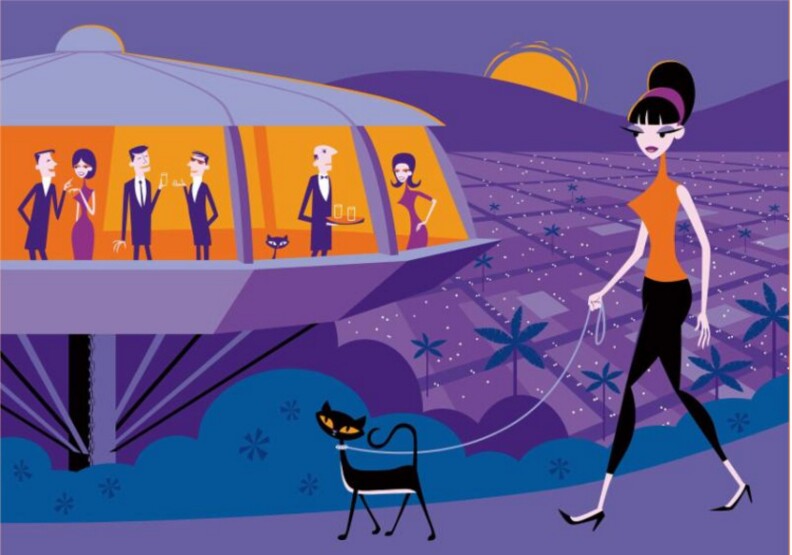 "Dusky" by Josh Agle.