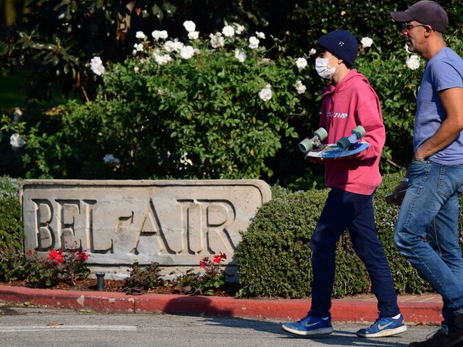 Residents return to their homes in Bel Air after mandatory evacuation orders were lifted for the Skirball Fire in December 2017.