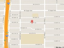 A map of the South Los Angeles location where the fatal police shooting occured.