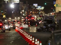 Los Angeles Police Department officers conduct a field sobriety and driver's license checkpoint in Hollywood. 5/24/2014