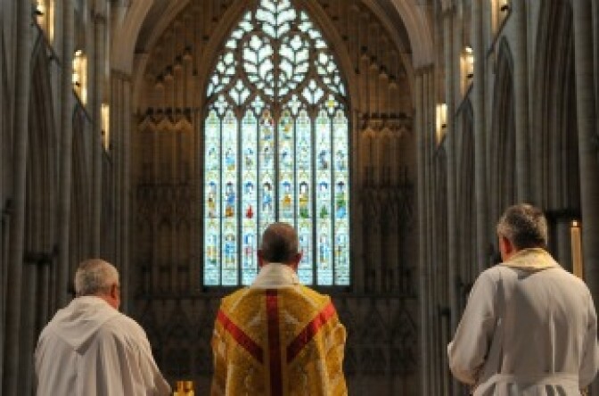 Catholic clergy during mass.