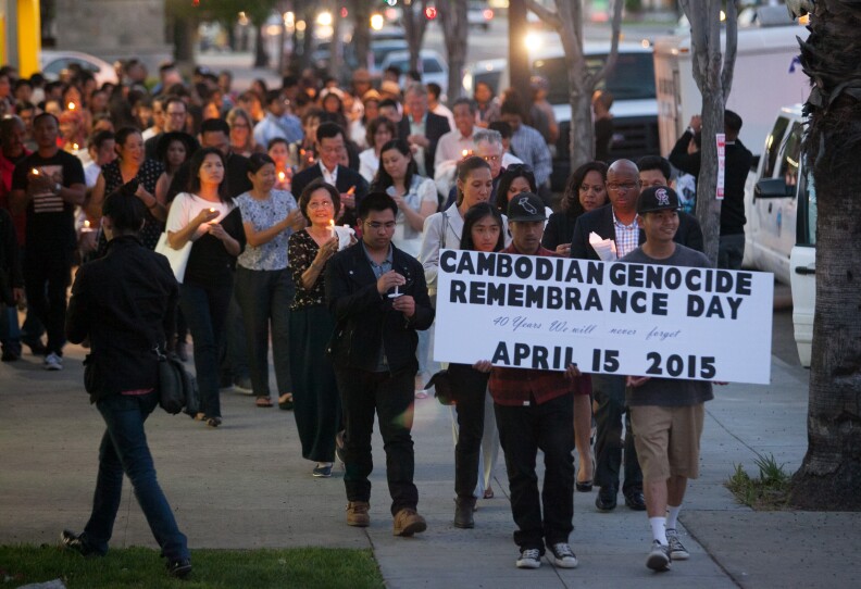 Cambodian Genocide Remembrance Day event at the Expo Arts Center in Bixby Knolls, (Long Beach), Calif. on Friday, April 17, 2015. The event was organized to bring awareness the Cambodians who suffered under the Khmer Rouge and to bring together different generations to heal and in remembrance of the millions of lives lost 40 years ago. 