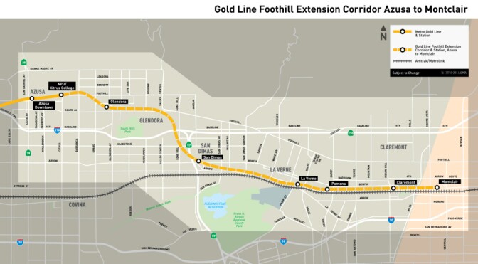 Gold Line extension map.