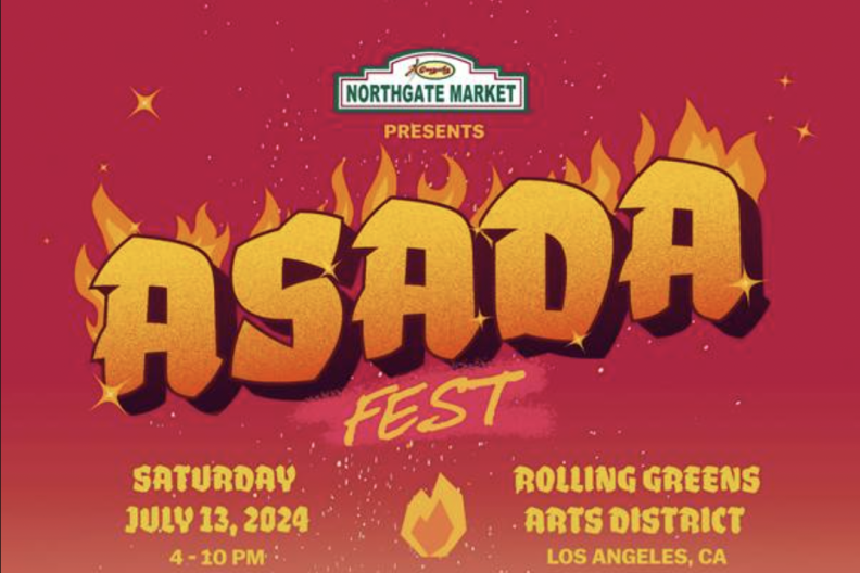 digital poster of Asada Fest with a animated grill