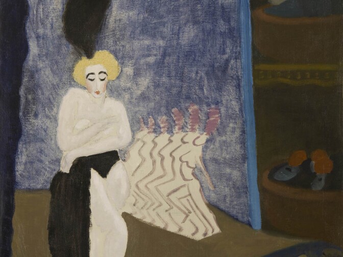 Milton Avery (1885–1965), Burlesque, 1936, oil on canvas, 36 × 28. The Huntington Library, Art Collections, and Botanical Gardens.
