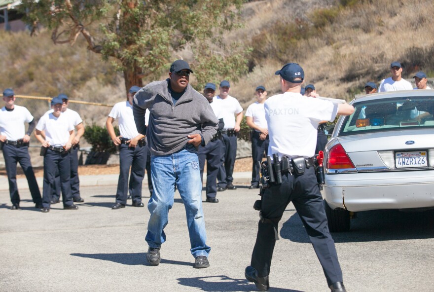 Recruits take classes in the use of deadly forces and practice scenarios at the LAPD Edward M. Davis Training Facility in Grenada Hills, Calif. on Tuesday, Oct. 6, 2015.