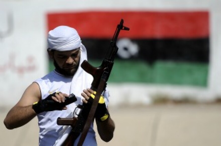 A rebel fighter is pictured in Tripoli, on August 23, 2011.