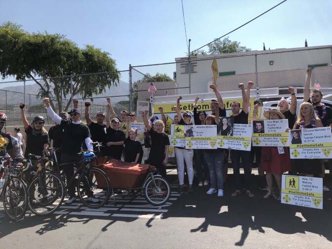 Pedestrian and cyclist safety advocates from around Southern California gathered at the Sunland-Tujunga Fourth of July parade to ask people to drive more safely.