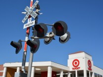 This Target was built in 2010, the same year the Gold Line Foothill Extension project began. Its entrance faces the Gold Line station in Azusa.
