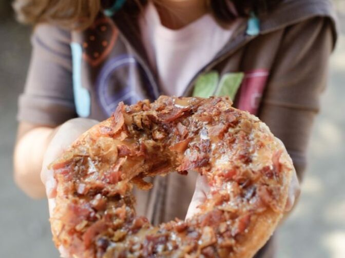 A maple-bacon donut at the L.A. County Fair.