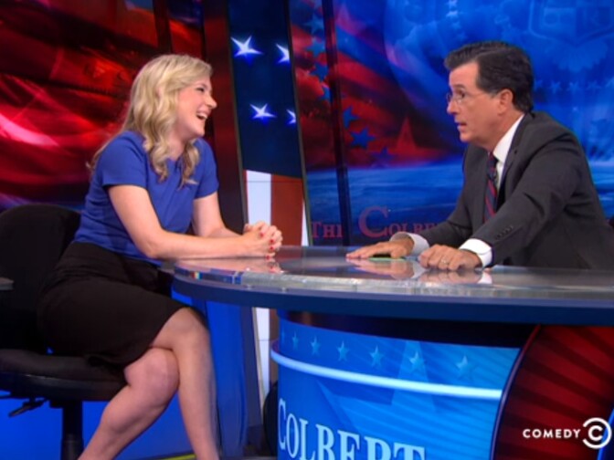 Author Edan Lepucki on "The Colbert Report."