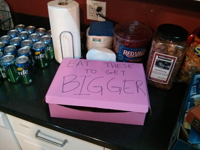 Large pink doughnut box