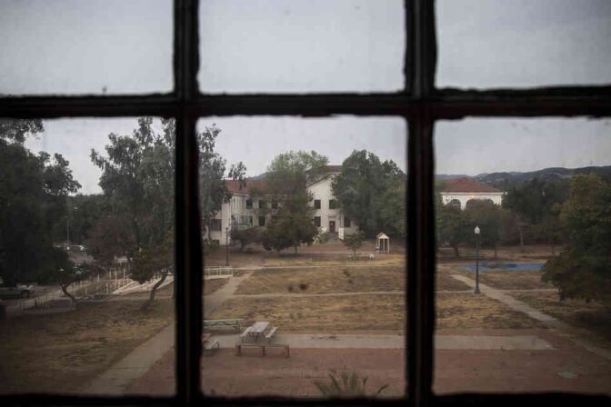 Building 205, pictured here, sits vacant. It was designated as future housing for disabled homeless veterans in 2007.