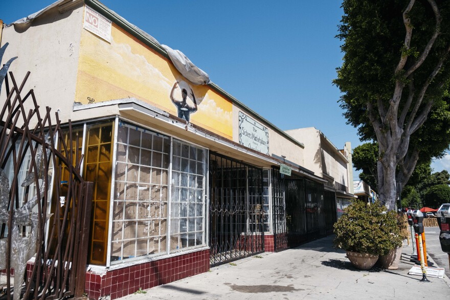 Street in Leimert Park with small businesses