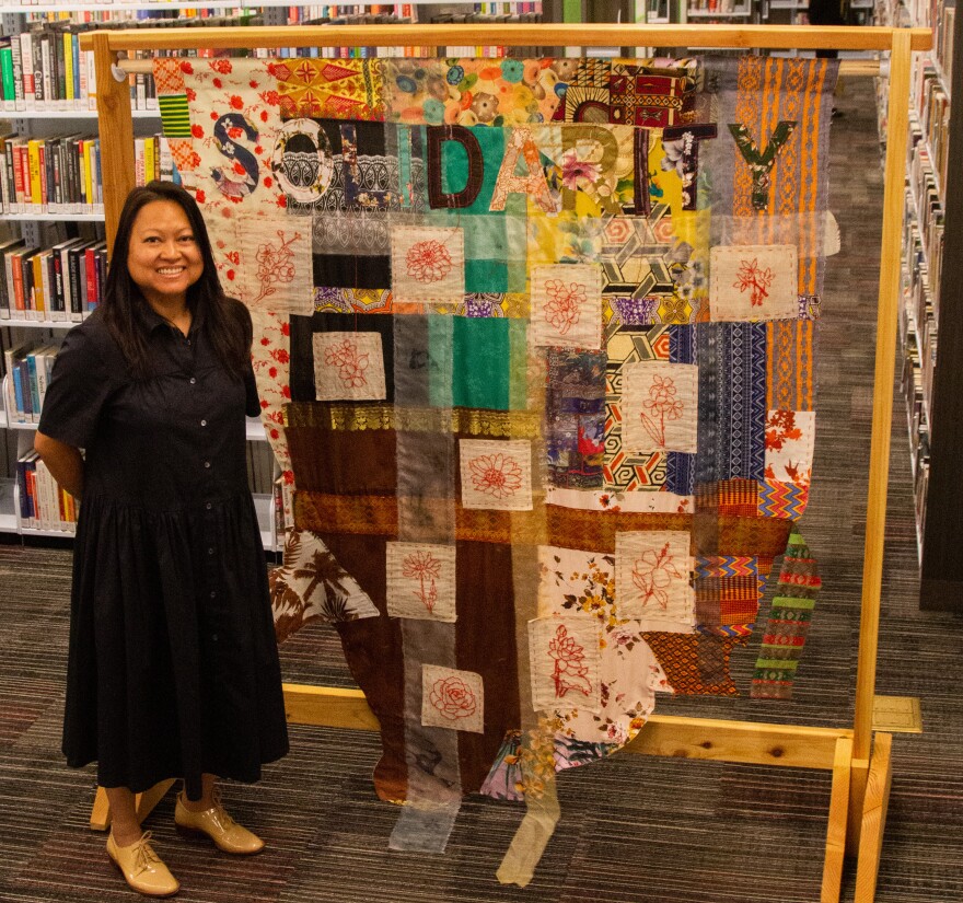 Artist Unveils Tapestry Designed To Represent LA's Diverse Cultures LAist