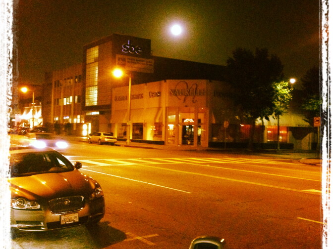The super moon above Beverly Blvd. stores outshines street lights in this instagram.