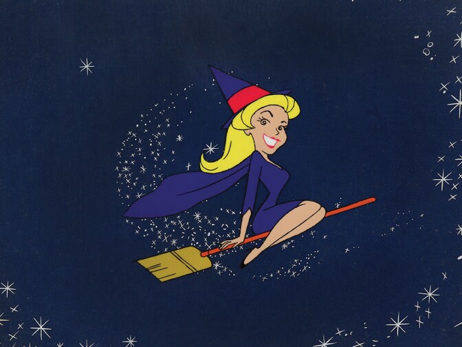 Samantha production cel wIth effects cel from the openIng tItle to "Bewitched."