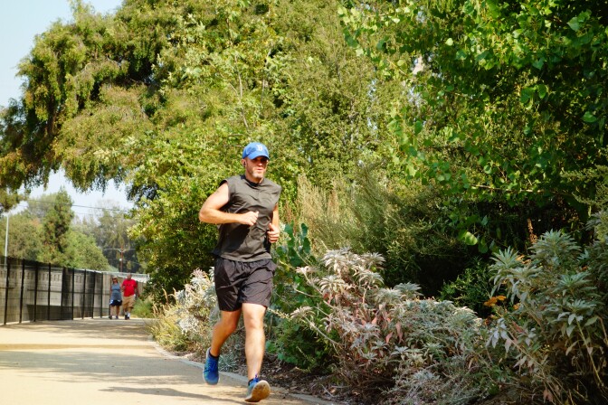 The Valleyheart Greenway is a half-mile long landscaped path popular with runners and walkers. It opened about two years ago. Construction was funded by the Los Angeles County Flood Control District.