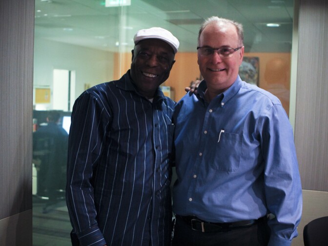 Blues legend Buddy Guy with Airtalk's Larry Mantle.