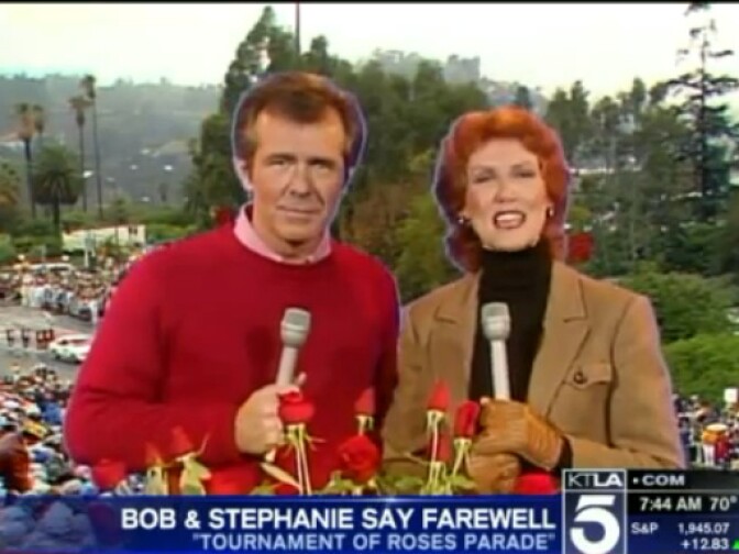 Stephanie Edwards and Bob Eubanks began hosting the Tournament of Roses Parade in 1982 and will host their final parade on New Year's Day 2016. 