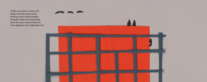 A spread from inside "This Bridge Will Not Be Gray."