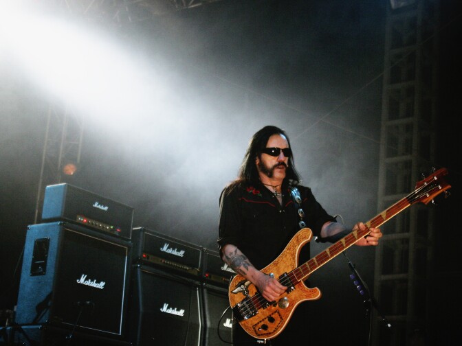 Lemmy Kilminster of Motörhead performs on stage on June 12, 2005 at day three of the Download Festival, in Donington Park England.