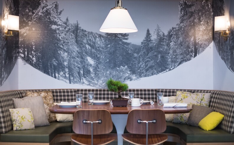 A table at Moby's new restaurant Little Pine.